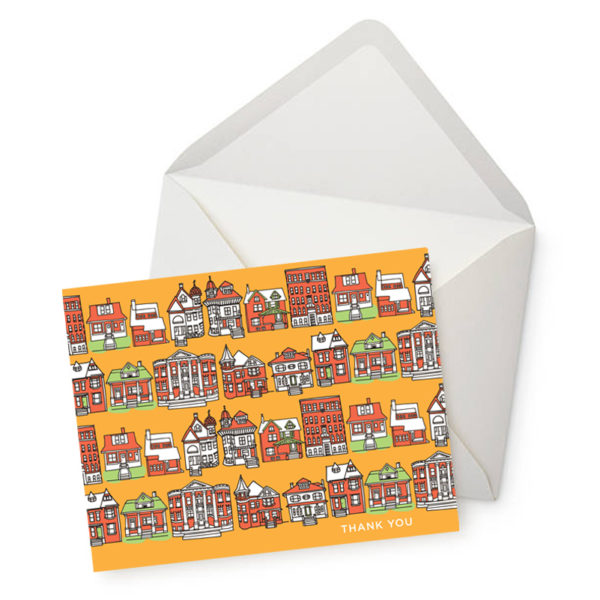 Homes Pattern Thank You Cards